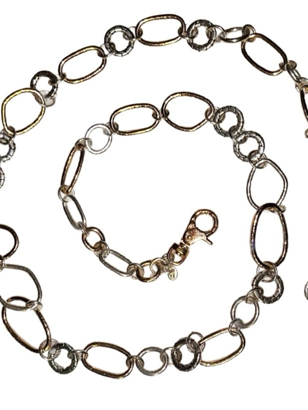 Brighton ~ Women’s X-Large (Waist: 30-43”)~ Gold & Silver Oval Links Chain Belt